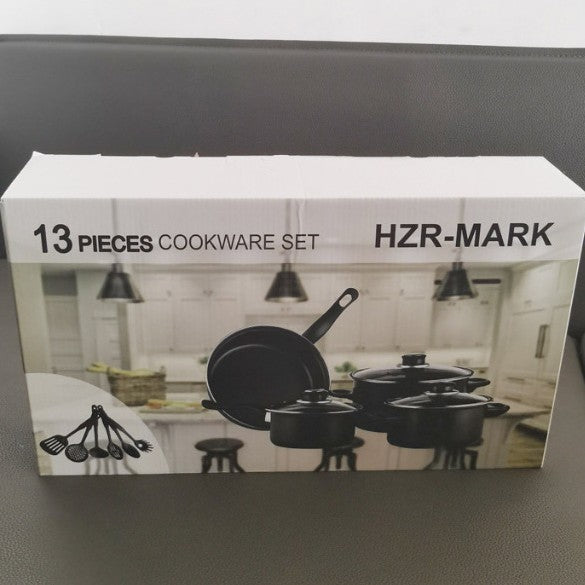 Pot set export pot 13-piece set non-stick pot soup pot stew pot frying pan multi-piece set kitchen cross-border wholesale