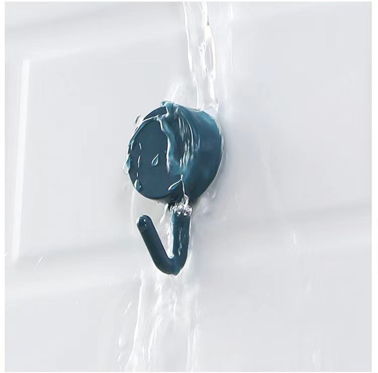 Macaron small hook non-punching round household kitchen wall door back key hook plastic strong adhesive hook