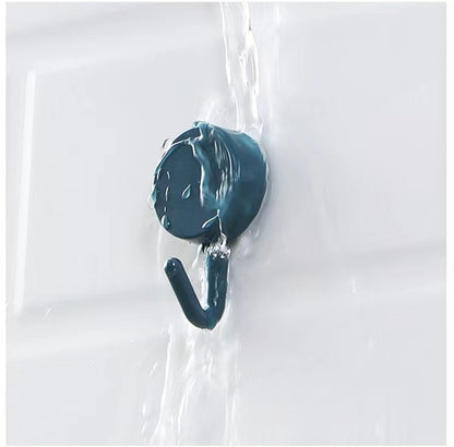 Macaron small hook non-punching round household kitchen wall door back key hook plastic strong adhesive hook