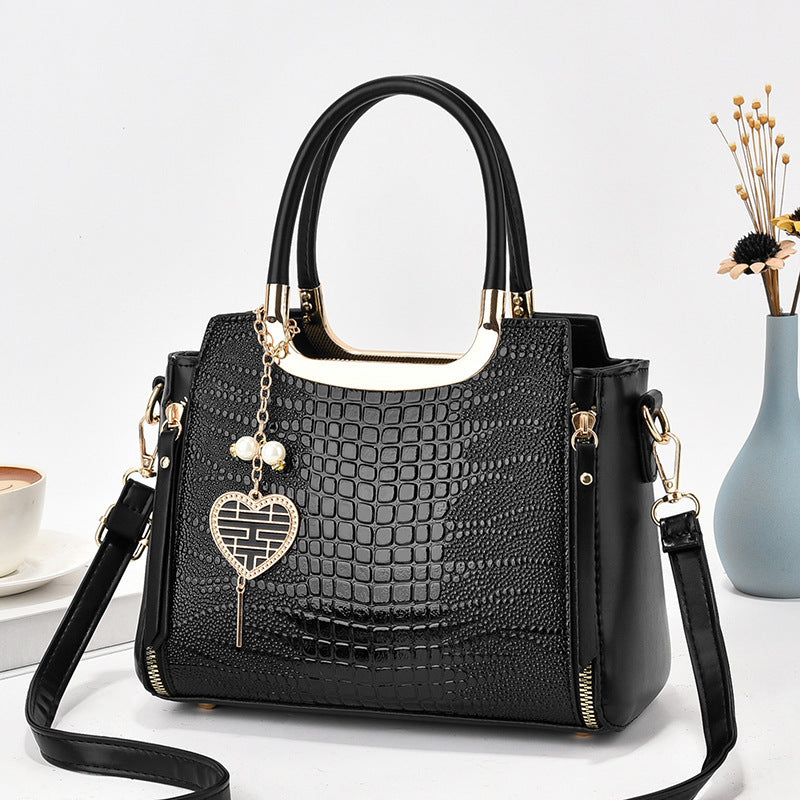 Handbag 2025 winter new trendy fashion crocodile pattern simple elegant stylish shoulder bag crossbody bag tote bag