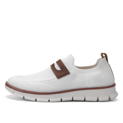 Men's cross-border new flyknit casual shoes: lightweight, breathable, athletic, minimalist, comfortable slip-on sneakers