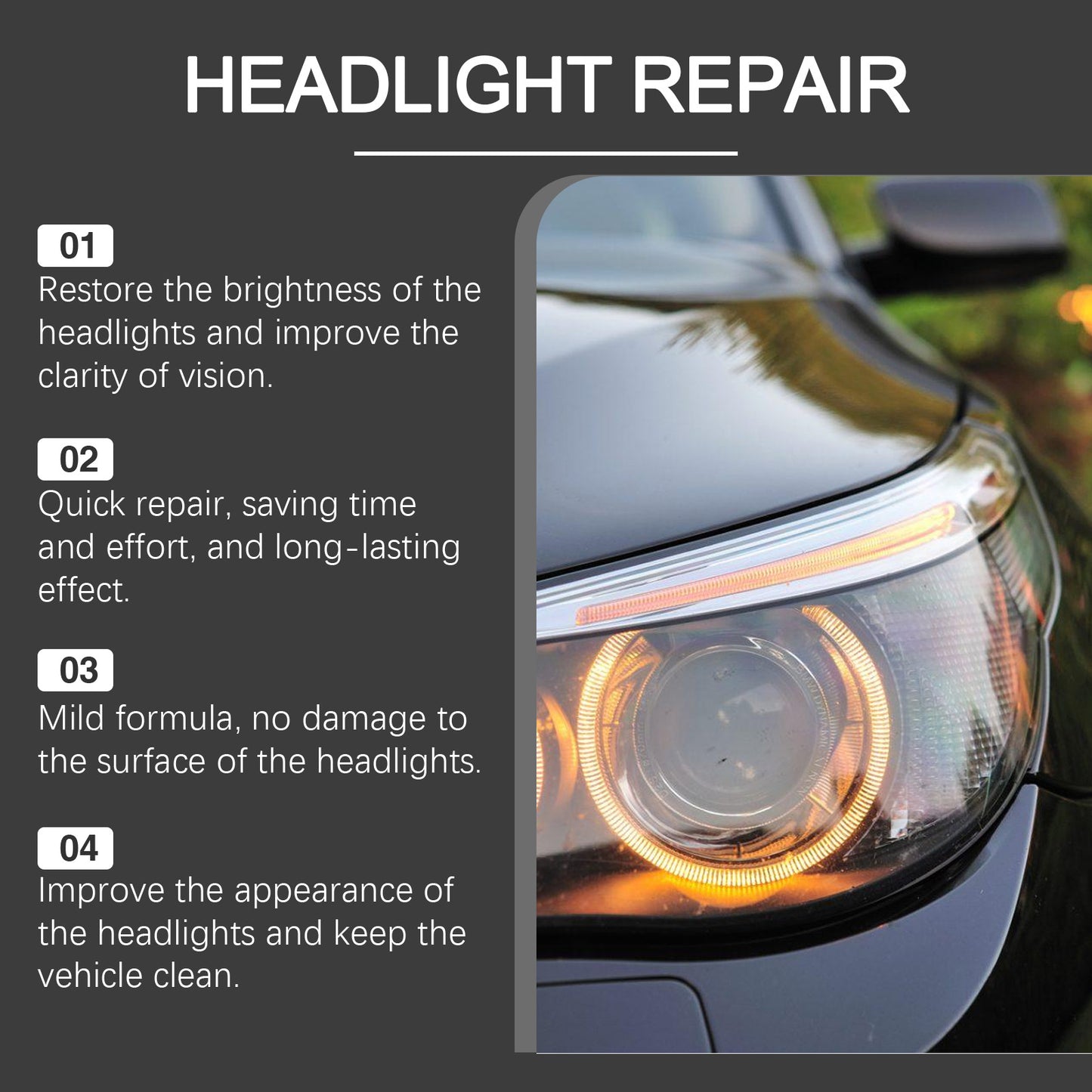 OUHOE Lamp Care Spray Car Headlight Shade Scratch Polishing Repair Refurbishment Care Spray