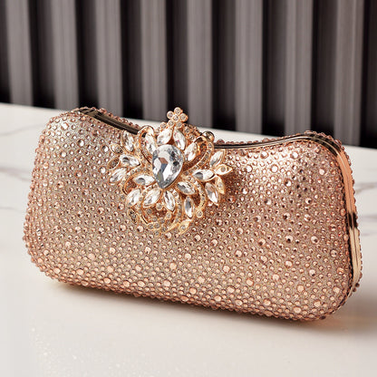 2026 new luxury rhinestone evening clutch - european & american style party dress handbag - elegant cheongsam women's banquet bag