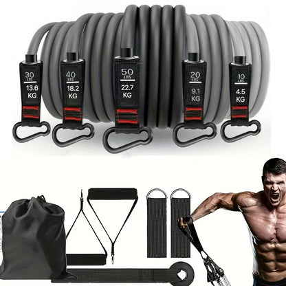 Cross-border 11-piece resistance band set - tpe resistance bands for chest muscle strength training, indoor/outdoor fitness, factory direct