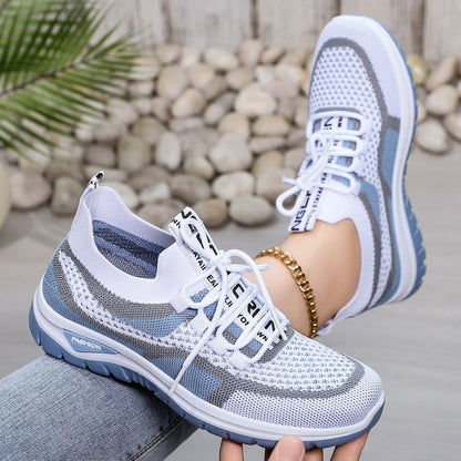 Women's plus size athletic shoes - flyknit mesh, low-cut, lightweight casual sneakers, comfortable and versatile single shoes for women