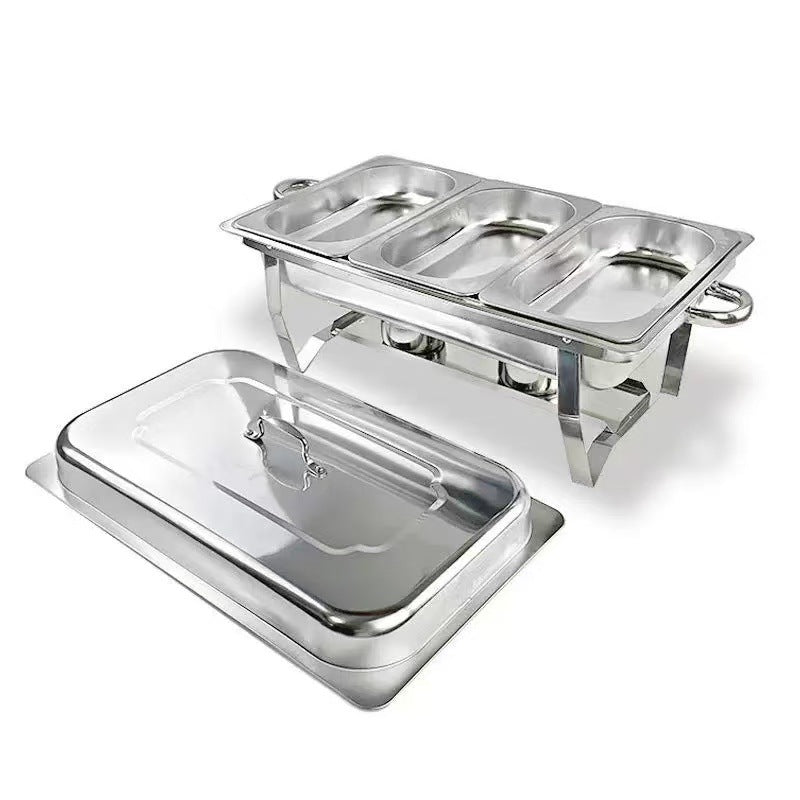Cross-border stainless steel buffet stove commercial buffet hotel restaurant heating compartment container alcohol heat preservation stove