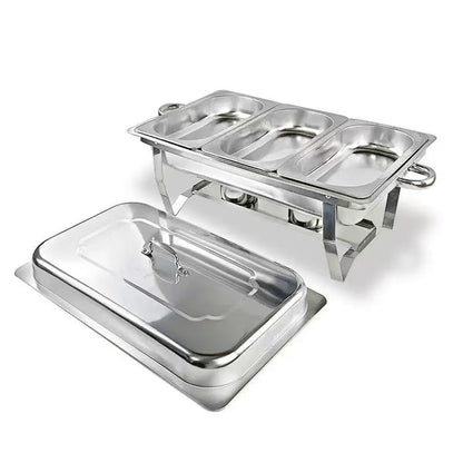 Cross-border stainless steel buffet stove commercial buffet hotel restaurant heating compartment container alcohol heat preservation stove