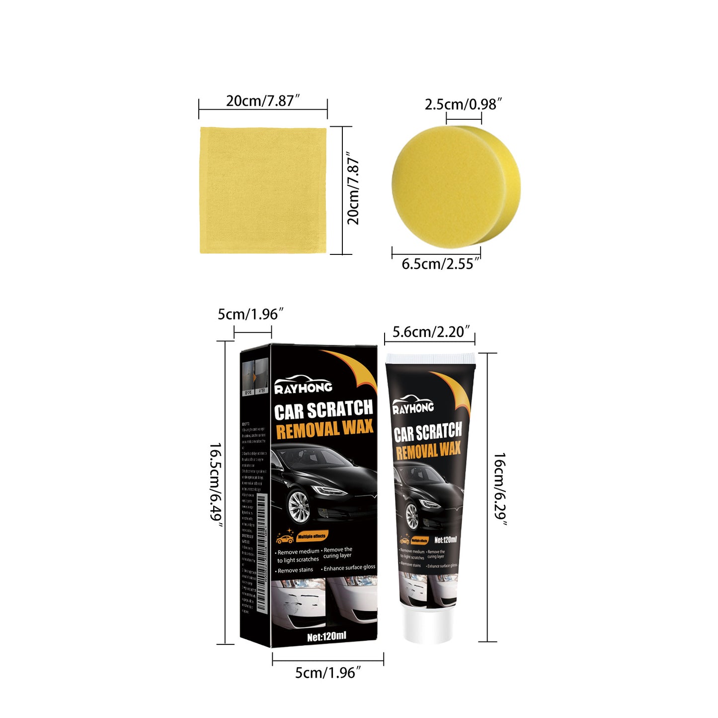 Rayhong Car Scratch Wax, Car Paint Protection Polishing Scratch Removal Maintenance Paint Repair Cleaning Decontamination Abrasive
