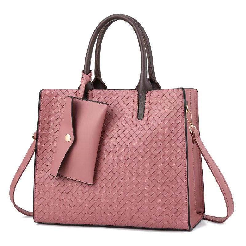 Women's handbag 2026 winter new european and american style woven texture tote crossbody shoulder bag middle-aged mom bag trendy women's bag