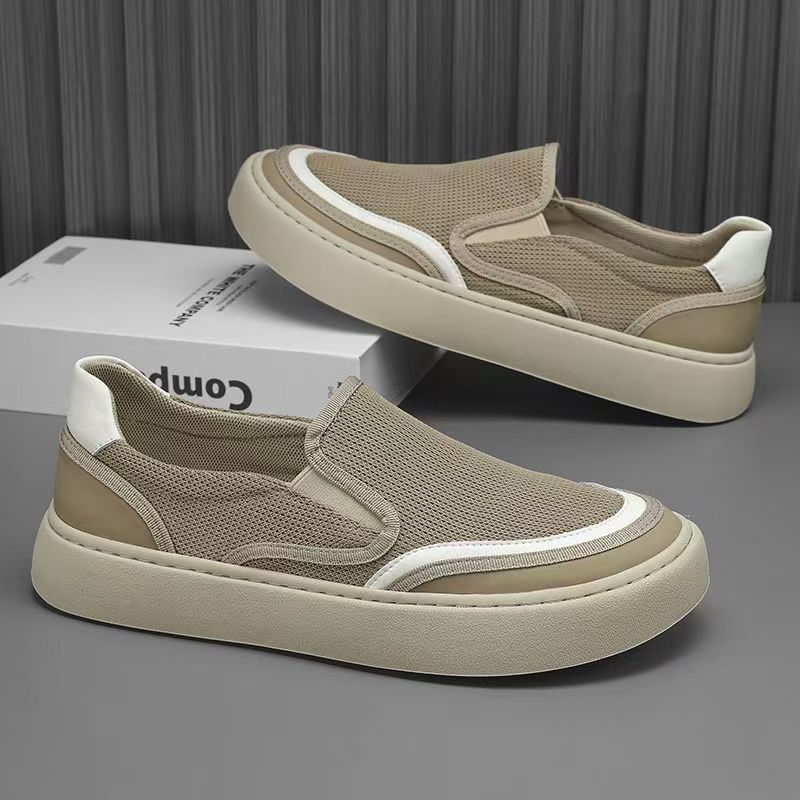 Men's summer new mesh breathable slip-on sneakers - minimalist, trendy, korean style casual athletic shoes