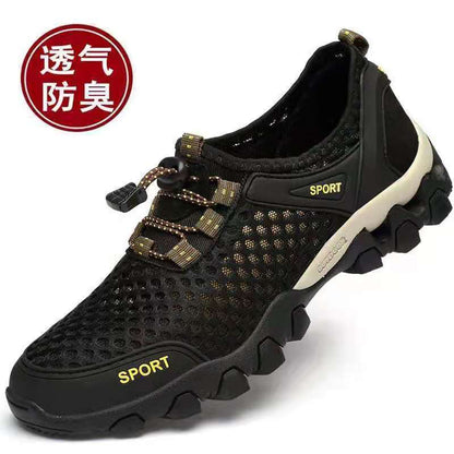 Breathable mesh water shoes - 2025 new summer outdoor hiking & trekking shoes - hollow-out river tracing shoes - anti-slip men's shoes