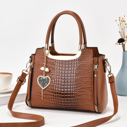 Handbag 2025 winter new trendy fashion crocodile pattern simple elegant stylish shoulder bag crossbody bag tote bag
