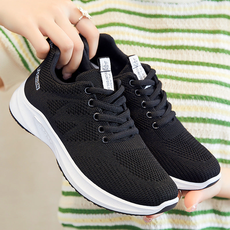 Jinshiyuan |   Women's spring collection: breathable mesh sneakers - soft sole, comfortable running shoes, stylish casual shoes.
