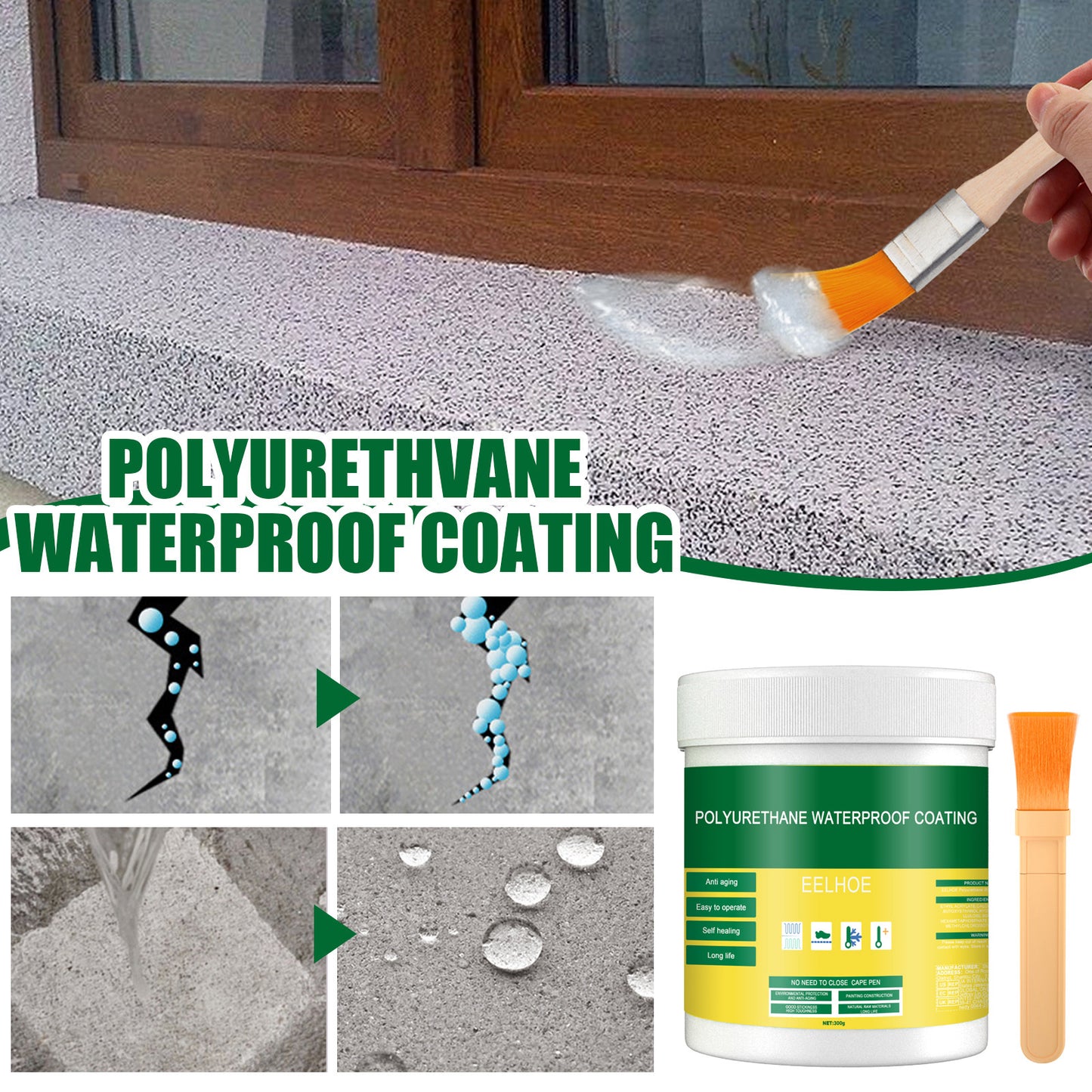EELHOE transparent waterproof glue, exterior wall bathroom toilet floor tile penetrating waterproof agent wall leak-proof coating