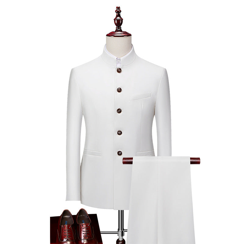 2026 autumn men's casual business dress youth fashion stand-up collar suit stand-up collar Mao suit