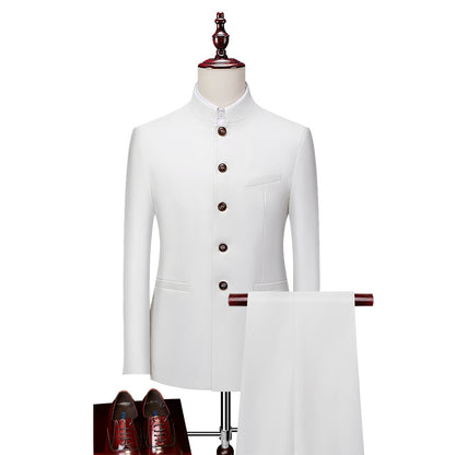 2026 autumn men's casual business dress youth fashion stand-up collar suit stand-up collar Mao suit