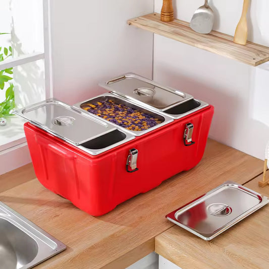 Commercial stainless steel insulated box, large-capacity food delivery box, food insulation and heat preservation freezer