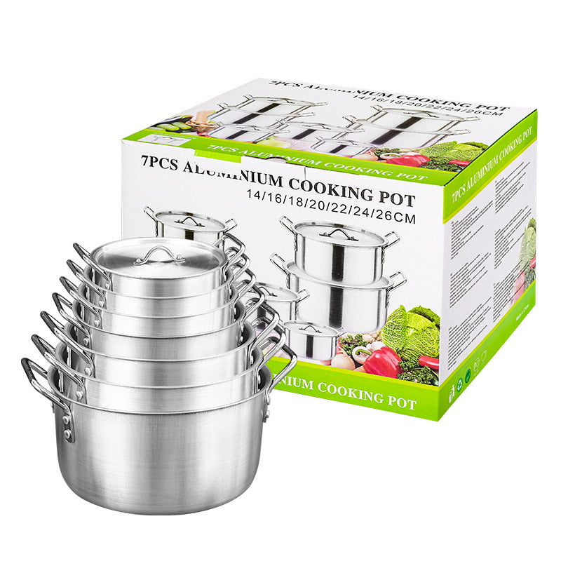 Manufacturer's african export aluminum pot 7-piece set pot aluminum sanding aluminum pot set 7in1