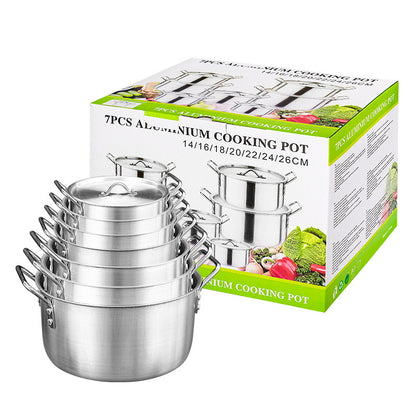 Manufacturer's african export aluminum pot 7-piece set pot aluminum sanding aluminum pot set 7in1