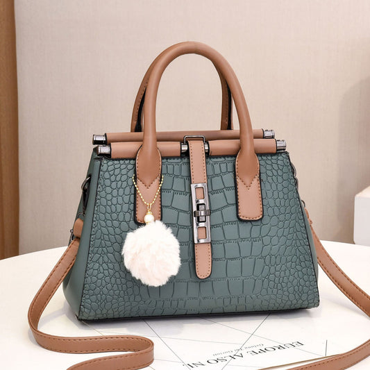 Women's bag 2026 new european and american crocodile pattern handbag elegant fashion large capacity trendy shoulder crossbody bag - dropshipping available
