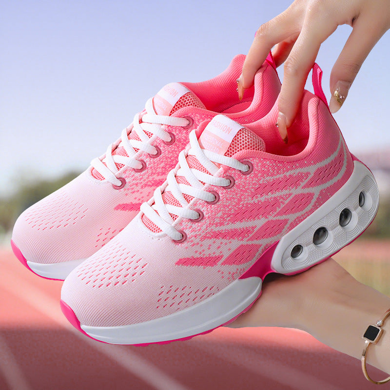 Women's spring sneakers: cushioned, soft-soled running shoes - wholesale, plus size, fashionable, versatile, breathable mesh shoes for cross-border e-commerce