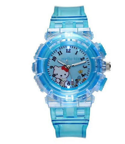 In-stock, kids' light-up watch featuring princess su and princess sha, with colorful flashing lights – the perfect gift for girls!