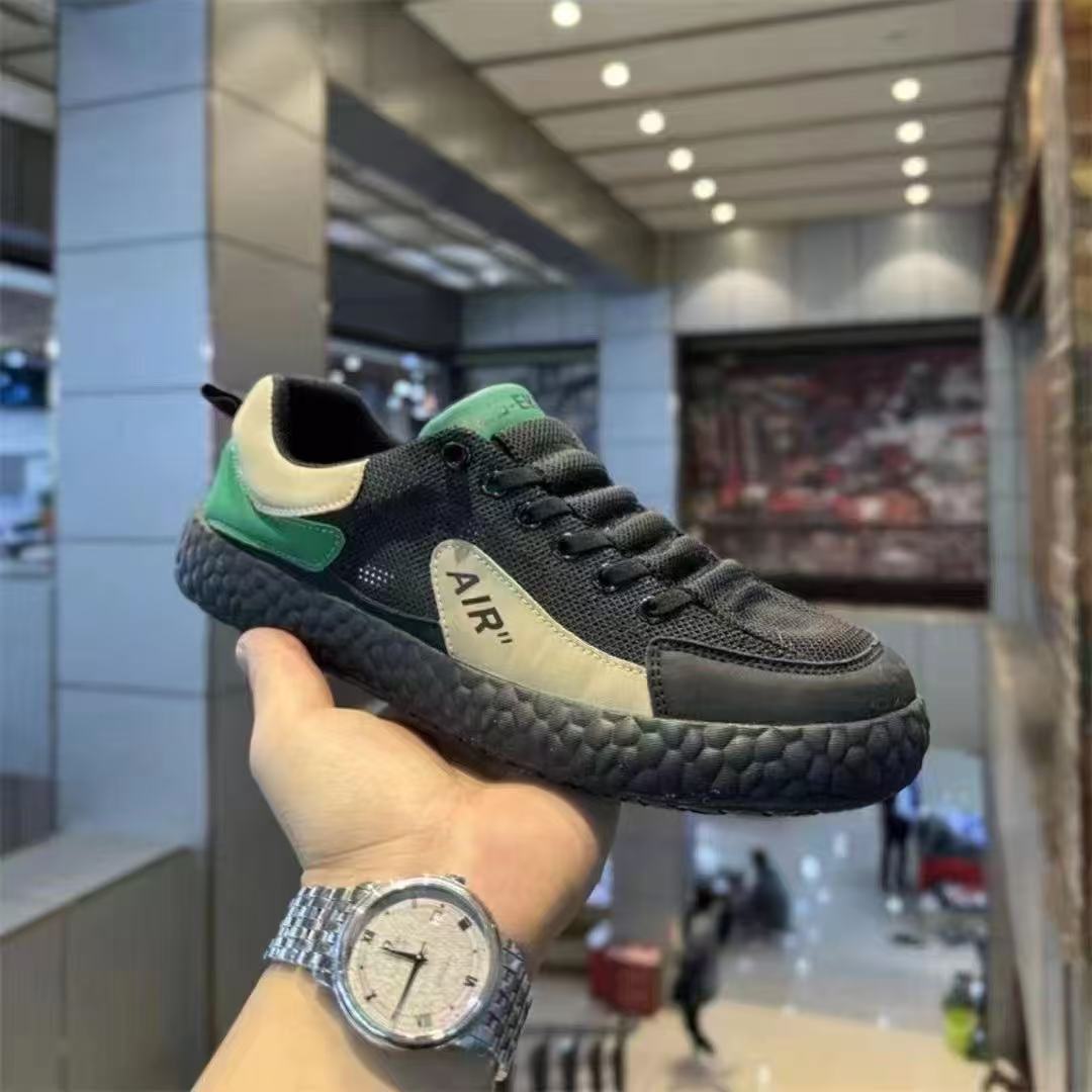 Men's flat shoes new breathable casual shoes summer trendy low-top sneakers slip-on mesh board shoes dropshipping