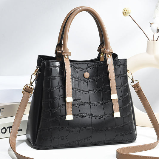 New arrival crocodile pattern texture styling large capacity cross-border western style fashion women's large bag shoulder cross-body one piece dropshipping