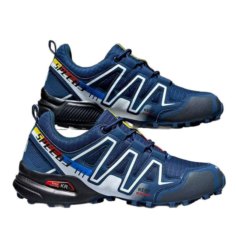 Cross-border men's shoes, 2025 fall/winter new arrivals: color-blocked trendy hiking shoes, outdoor low-top running shoes, and casual men's footwear