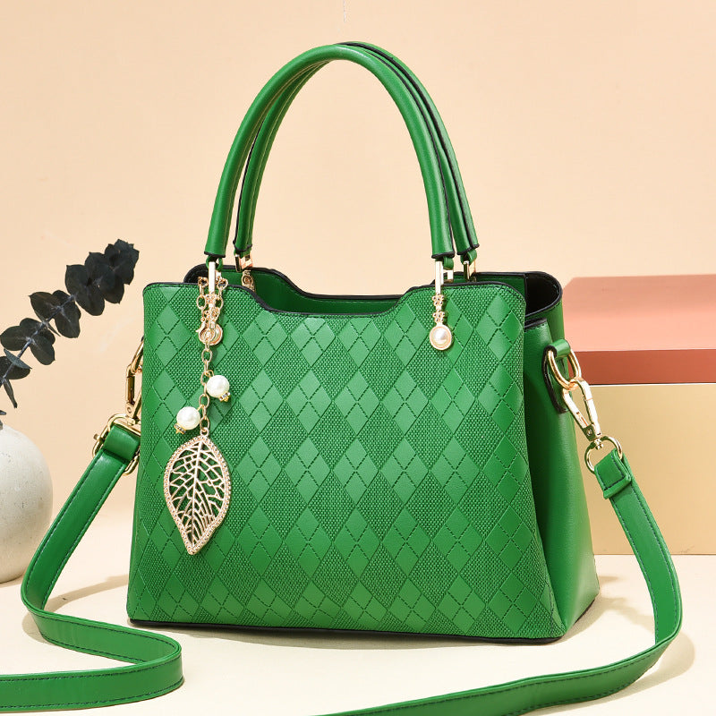 Women's handbag tote 2026 diamond quilted embossed solid color minimalist large capacity commuter fashion shoulder crossbody bag - dropshipping available