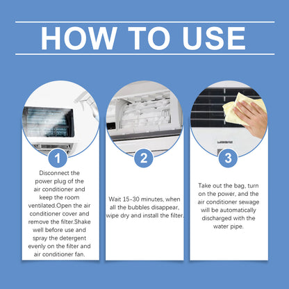 Jue-Fish air conditioner cleaner, household air conditioner on-hook, no dismantling, no washing, odor removal, descaling foam air conditioner cleaning