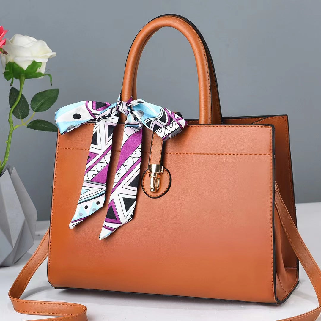 2026 new fashion silk scarf handbag large capacity shoulder bag ladies bag high-end texture crossbody bag - dropshipping available