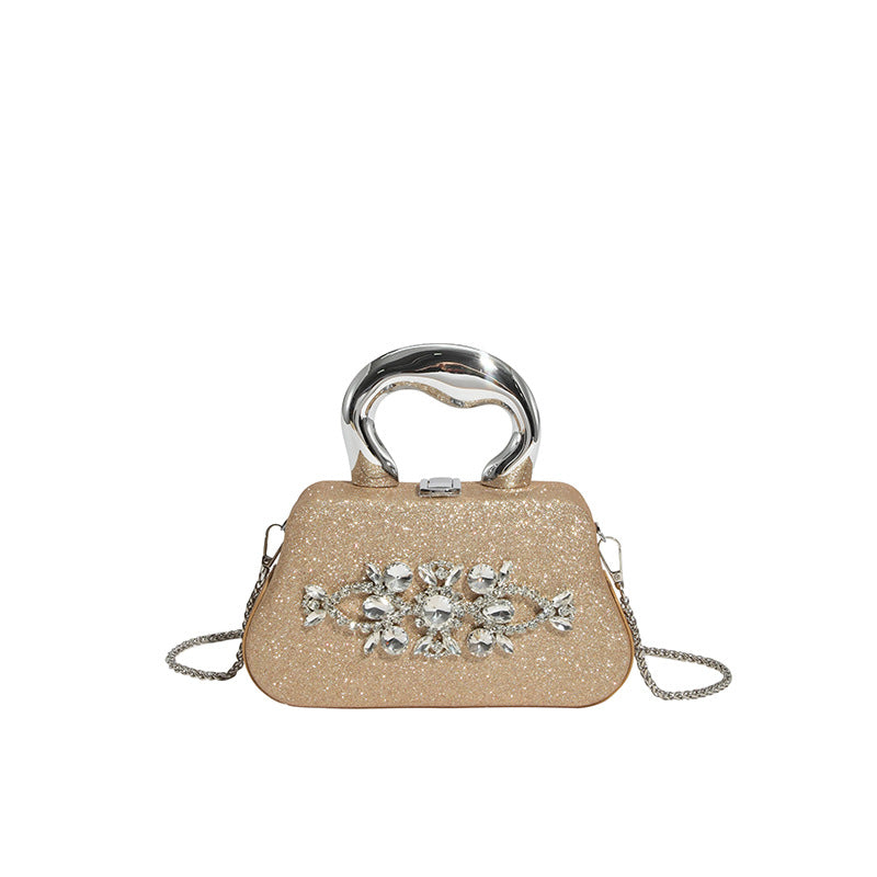 New rhinestone evening dress handbag - shoulder bag, crossbody box bag - elegant party evening clutch