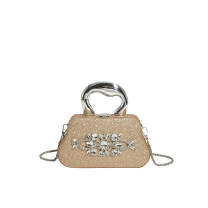 New rhinestone evening dress handbag - shoulder bag, crossbody box bag - elegant party evening clutch