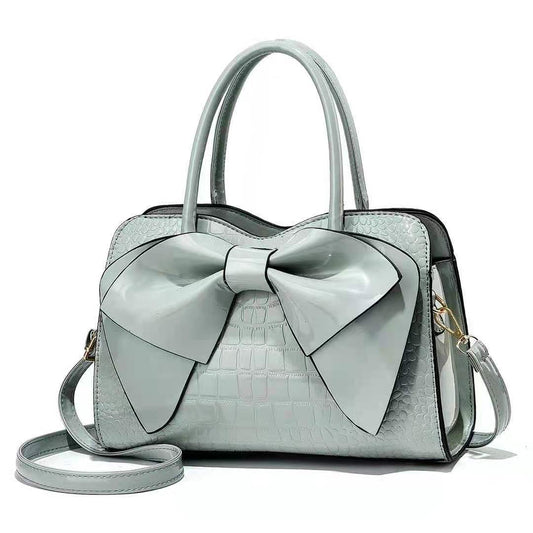 2026 winter new women's bag: fashionable candy-colored bowknot shoulder & crossbody bag, minimalist stone texture tote