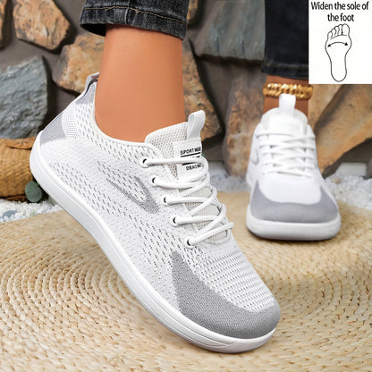 Women's spring cross-border shoes: lightweight flyknit casual shoes - comfortable, non-squeezing, wide-fit, and wide-toe design for easy walking