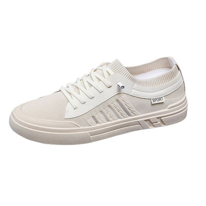 Men's cross-border new casual sneakers: outdoor flyknit breathable mesh trendy shoes, comfortable soft sole low-top athletic shoes