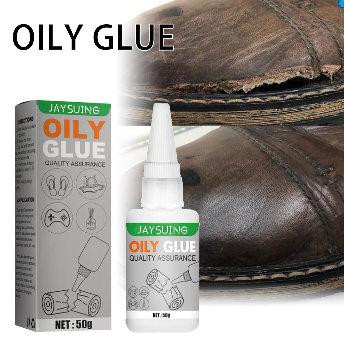 Jaysuing caster glue, transparent waterproof, oily raw glue, shoe repair instant adhesive, plastic metal solder