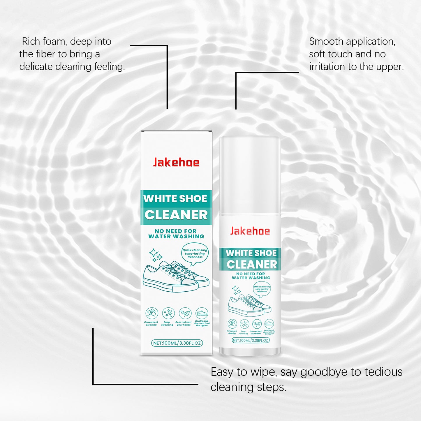 JAKEHOE white shoe cleaner, deep cleaning dust stains, yellow edges, leave-in white shoe cleaner