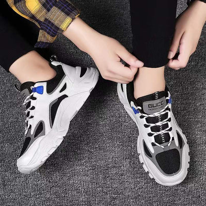 Low-top sneakers for men, new for fall/winter 2025. student-style chunky sneakers, breathable fly-knit design, trendy korean style running shoes - wholesale