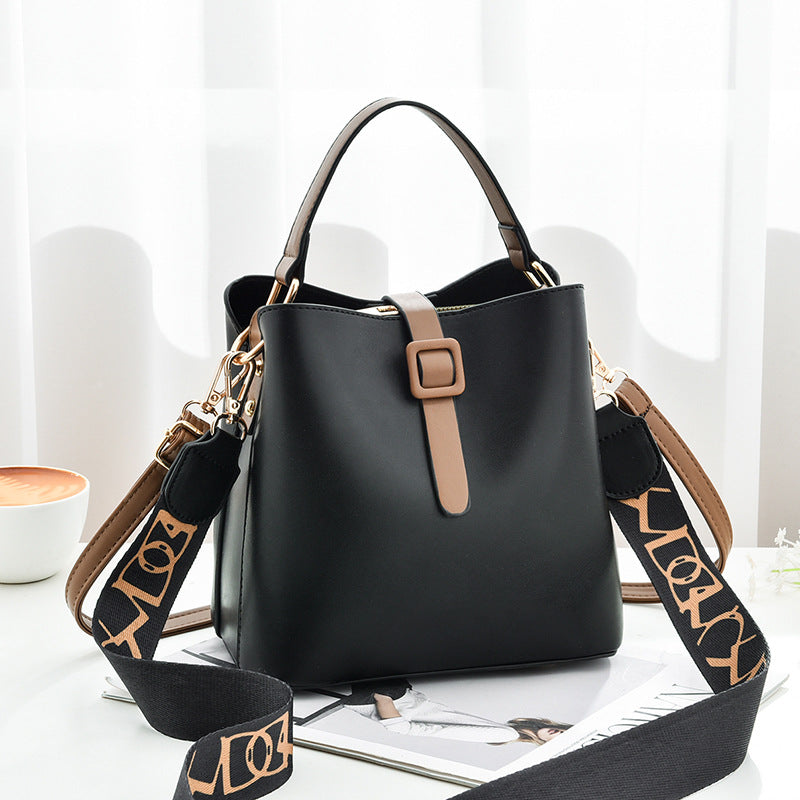 2026 new korean style minimalist women's shoulder bag pu large capacity fashion tote bucket bag - dropshipping available