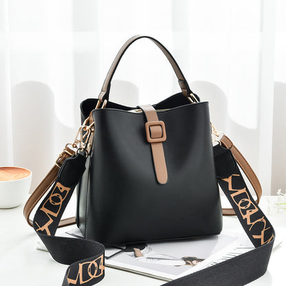 2026 new korean style minimalist women's shoulder bag pu large capacity fashion tote bucket bag - dropshipping available