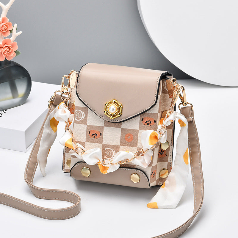 Trendy & chic girl's phone bag - 2026 new arrival: stylish crossbody bag, unique plaid coin purse - dropshipping available