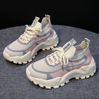 Thick sole dad shoes for women 2026  new style fly woven breathable paris sneakers popular ins trendycasual women's shoes