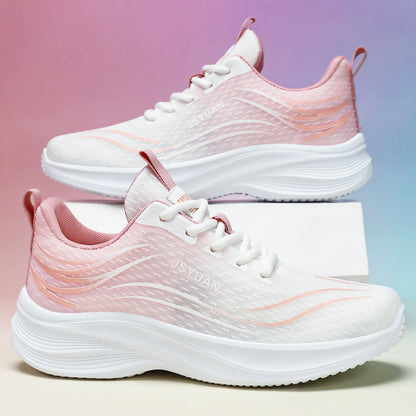 Women's spring lightweight athletic shoes - breathable running shoes, trendy cross-border casual sneakers, flyknit single shoes