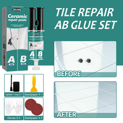 EELHOE tile repair AB glue set, metal tiles fill cracks, plug leaks, repair AB glue adhesive