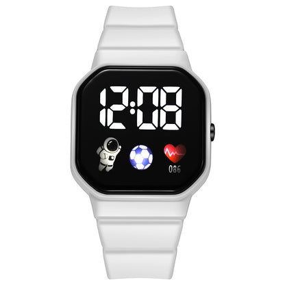 Small square student party watch for men and women ins cold preppy style k-style forest style niche sports luminous digital watch