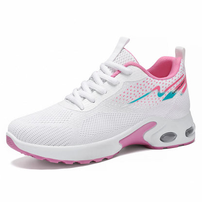 Women's shoes, cross-border plus size sneakers, breathable lace-up flats, air cushion shock absorption, women's soft sole comfort mesh shoes