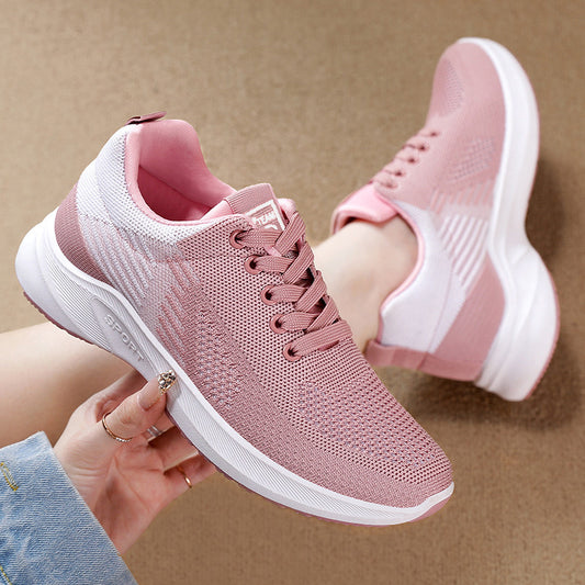 Jinshiyuan |   Women's lightweight breathable mesh sneakers - stylish, versatile, casual shoes with soft soles for all-day comfort.