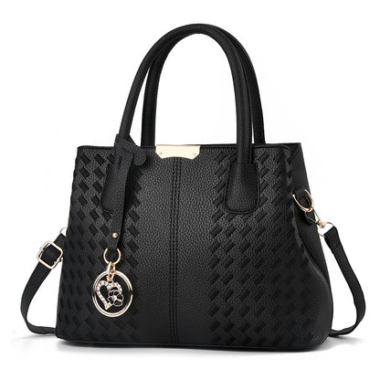 【british mary】2026 new trendy fashion soft leather embroidered middle-aged mom bag cross-border women's handbag
